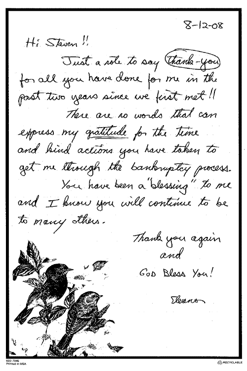 Letter from Steven